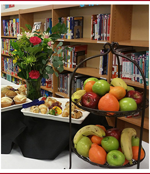 Food on display in a library