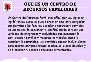 What is a family resource center flyer in Spanish