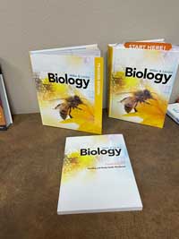 three Biology textbooks