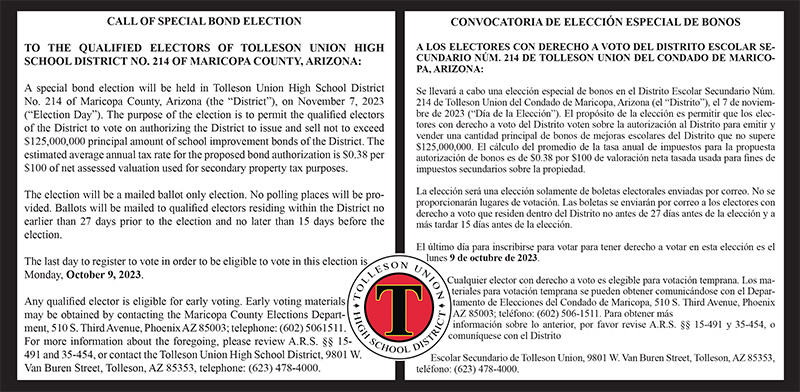 Call of Special Bond Election
