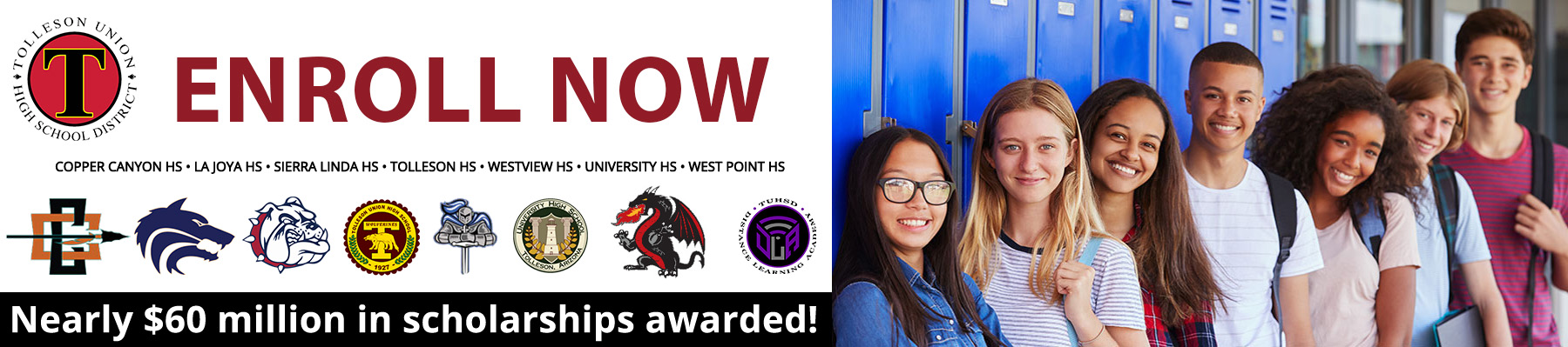 Enroll Now, Nearly $60 million in scholarships awarded