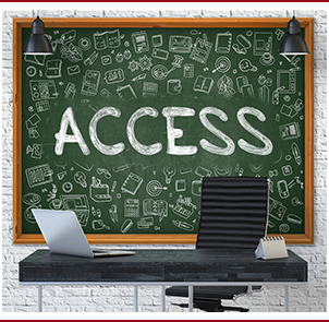 Access written on a chalkboard